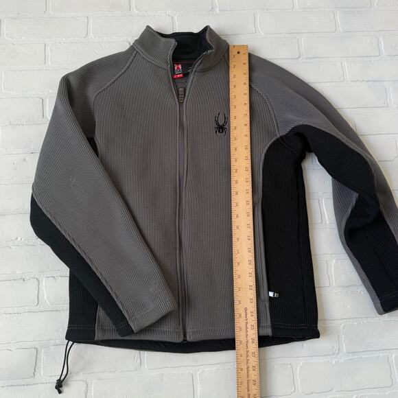 SPYDER Men's Core Sweater Knit Jacket Grey Black Insulated Zipper Pockets sz M - Picture 8 of 11